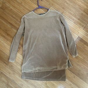 Women’s Retro skirt and top velvet tan set